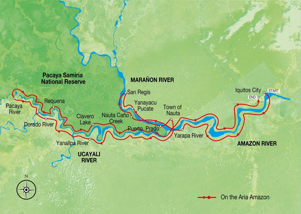 kartta amazon-joen Peru