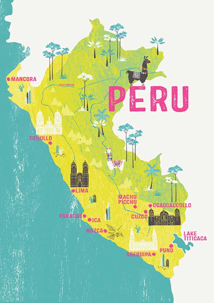 Kartta Perun lapsille - Kartta Perun lapsille (Etelä-Amerikka - Amerikka)