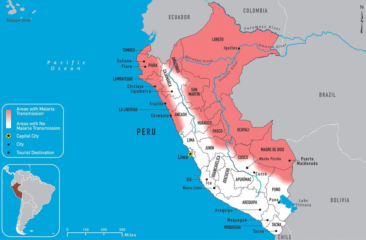 kartta Peru malaria