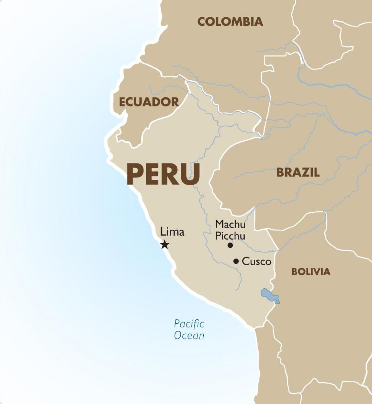 kartta Perun ja naapurimaiden