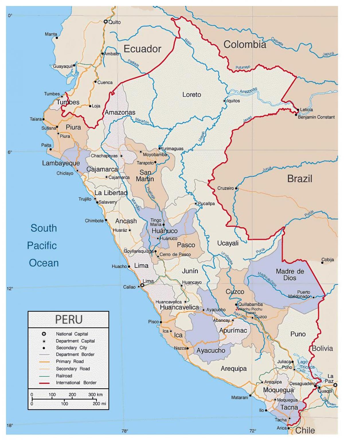 kartta yksityiskohtainen kartta Peru