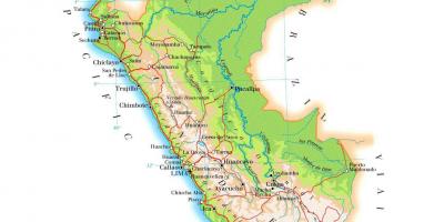 Kartta fyysinen kartta Peru