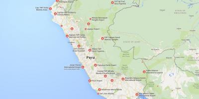 Lentoasemien Perussa kartta