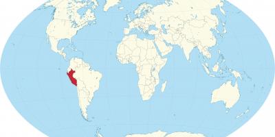 Maailman kartta osoittaa Peru